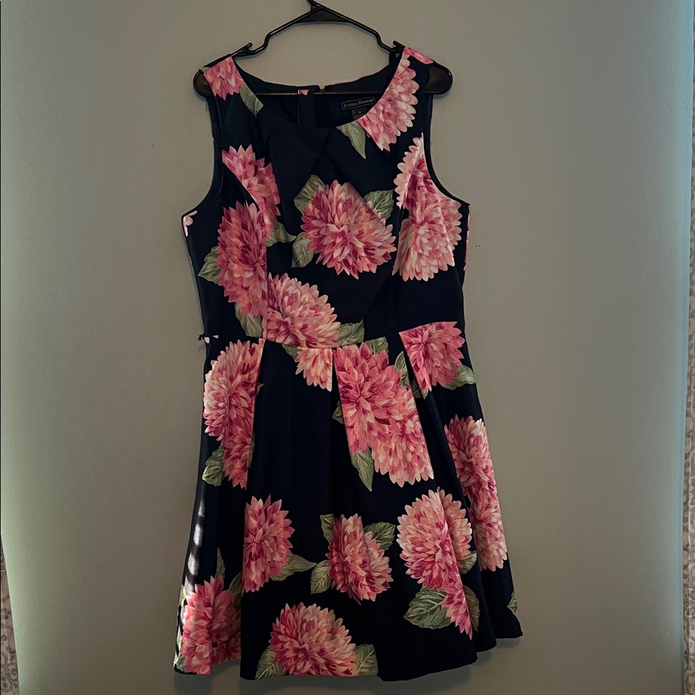 Jessica Howard Navy Dress with Pink Floral Design